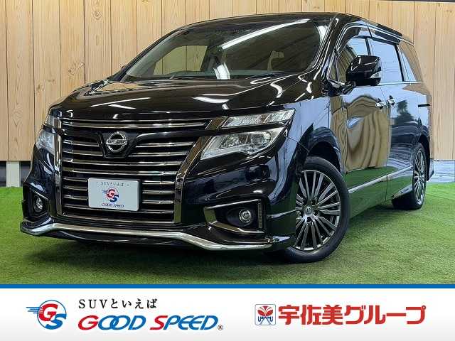 日産エルグランド２５０ハイウェイスターＳ　アーバンクロム　メーカーナビ／アラウンドビューモニター／後席モニター／クリアランスソナー／両側電動スライドドア／クルーズコントロール／ＣＤ・ＤＶＤ再生／Ｂｌｕｅｔｏｏｔｈ接続／スマートキー／プッシュスタート／ＥＴＣ