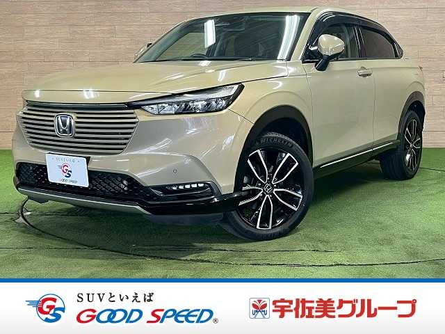 ホンダヴェゼルハイブリッドｅ：ＨＥＶ　Ｚ　９型ナビＴＶ／レーダークルーズ／ＢＳＭ／バックカメラ／レーダークルーズ／ＥＴＣ／ハーフレザー／ＬＥＤライト／シートヒーター／コーナーセンサー／ステアリングスイッチ／ステアリングヒーター／電動リアゲート