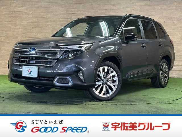 スバルフォレスタープレミアムＳ：ＨＥＶ　ＥＸ　大型サンルーフ／ナッパレザー／ハーマンカードン／ＡｐｐｌｅＣａｒＰｌａｙ／１１．６型ナビ／デジタルインナーミラー／シートベンチレーション／シートヒーター／パワーバックドア／全周囲カメラ／２トーンカラー