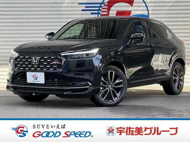 ホンダヴェゼルハイブリッドｅ：ＨＥＶ　ＲＳ　登録済未使用／ホンダコネクトナビ／ＲＳ専用エクステリア／ＡｐｐｌｅＣａｒＰｌａｙ／ブラインドスポットモニター／シートヒーター／ステアリングヒーター／電動リアゲート／ワイヤレス充電／ＥＴＣ／ハーフレザー