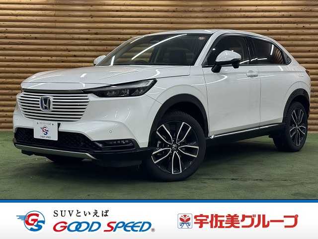 ホンダヴェゼルハイブリッドｅ：ＨＥＶ　Ｚ　ＡｐｐｌｅＣａｒＰｌａｙ／コーナーセンサ／シートヒーター／ブラインドスポットモニター／電動リアゲート／ステアリングヒーター／レーダークルーズコントロール／ワイヤレス充電／パドルシフト／スマートキー