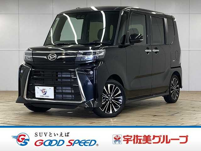 ダイハツタントカスタムRS 両側電動スライドドア/衝突軽減ブレーキ/シートヒーター/クリアランスソナー/バックカメラ/LEDヘッドライト/電動パーキングブレーキ/純正ディスプレイオーディオ/CD・DVD視聴/Bluetooth 外観