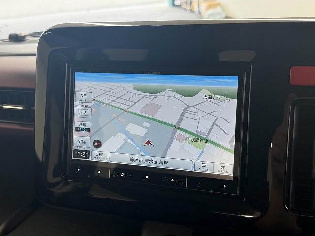 スペーシアカスタムハイブリッドXS 8型ナビ/両側電動スライドドア/後席オットマン/シートヒーター/バックカメラ/ETC/レーダークルーズコントロール/ハイビームアシスト/車線逸脱警報/パーソナルテーブル/Bluetooth 内装他