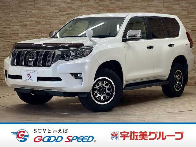トヨタランドクルーザープラドＴＸ　Ｌパッケージ　ＲＡＹＳ１７インチＡＷ／バグガード／追従クルコン／社外デジタルインナーミラー／クリアランスソナー／シートベンチレーション／シートベンチレーション／バックカメラ／９型ナビ／ディーゼルターボ／ＥＴＣ／