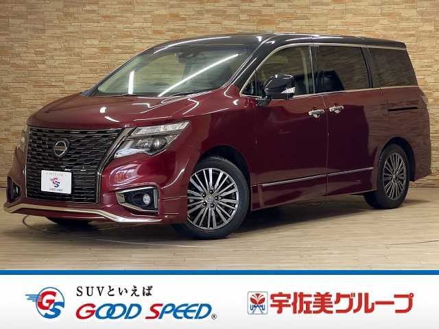 日産エルグランド２５０ハイウェイスタープレミアムアーバンクロム　サンルーフ／純正１０型ナビ／純正フリップダウン／全周囲カメラ／デジタルインナーミラー／両側電動スライド／純正１８インチアルミ／シートヒーター／プロパイロット／レーダークルーズ／ブラインドスポット